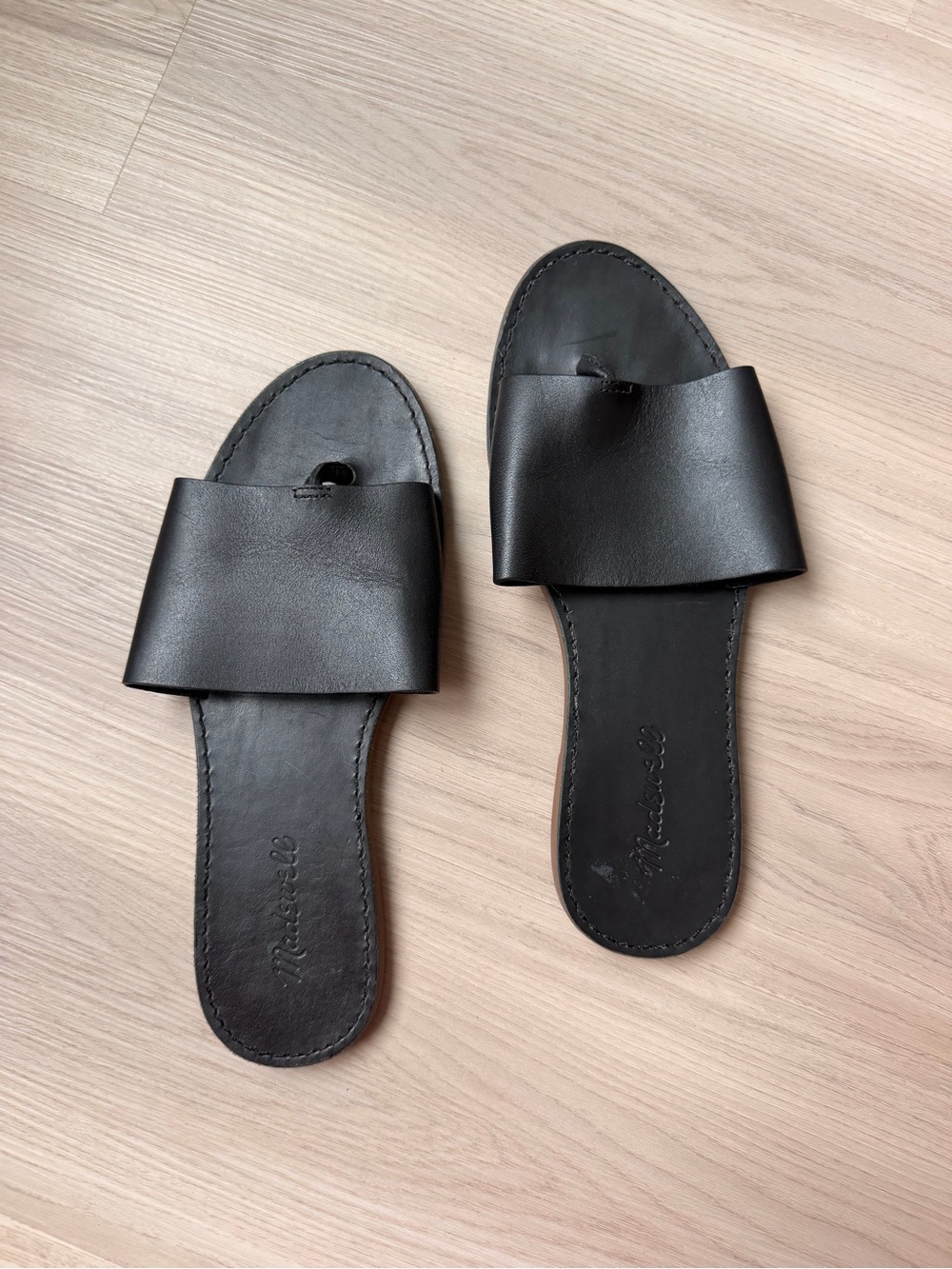 Madewell Black Slide Sandals - Minimal Leather Women’s Slides